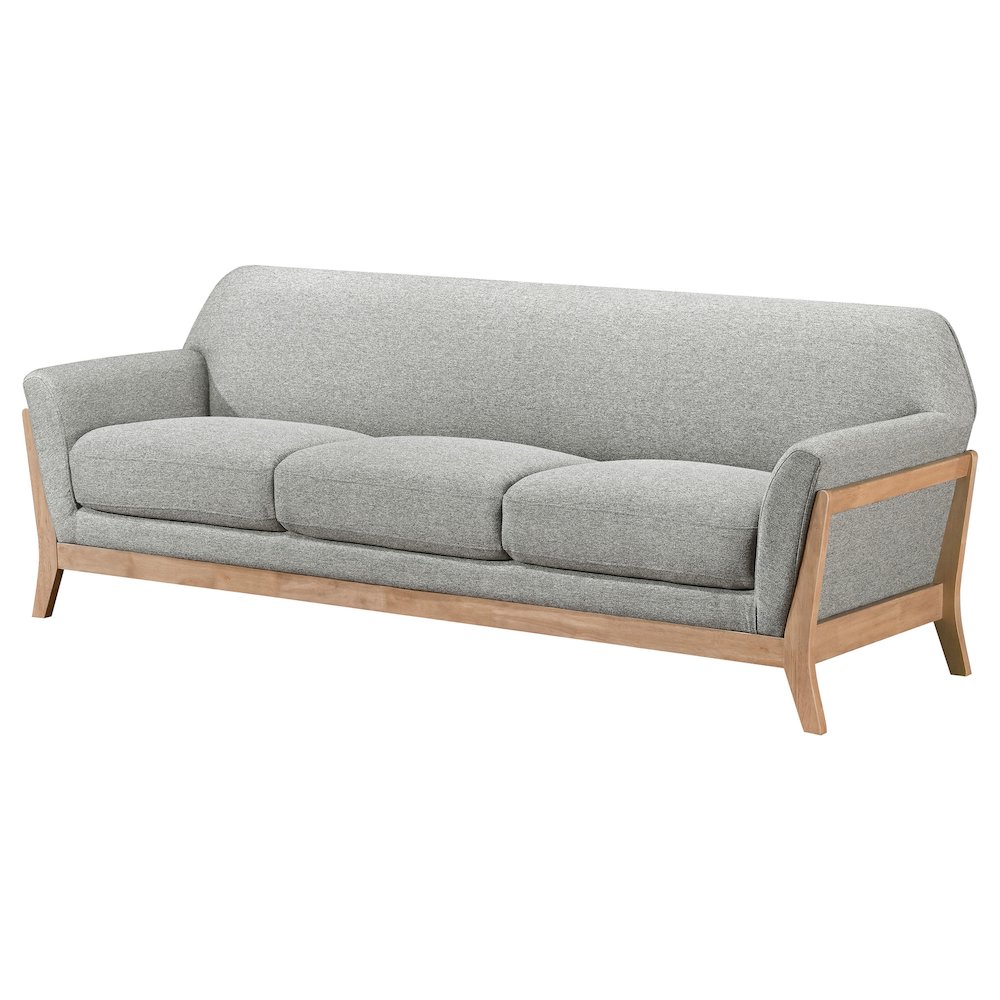 Vaughn Fabric Upholstered Flared Arm Sofa Grey. Picture 4