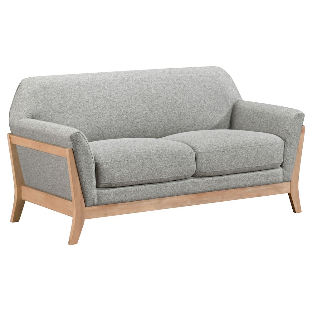 Vaughn Fabric Upholstered Flared Arm Loveseat Grey. Picture 1