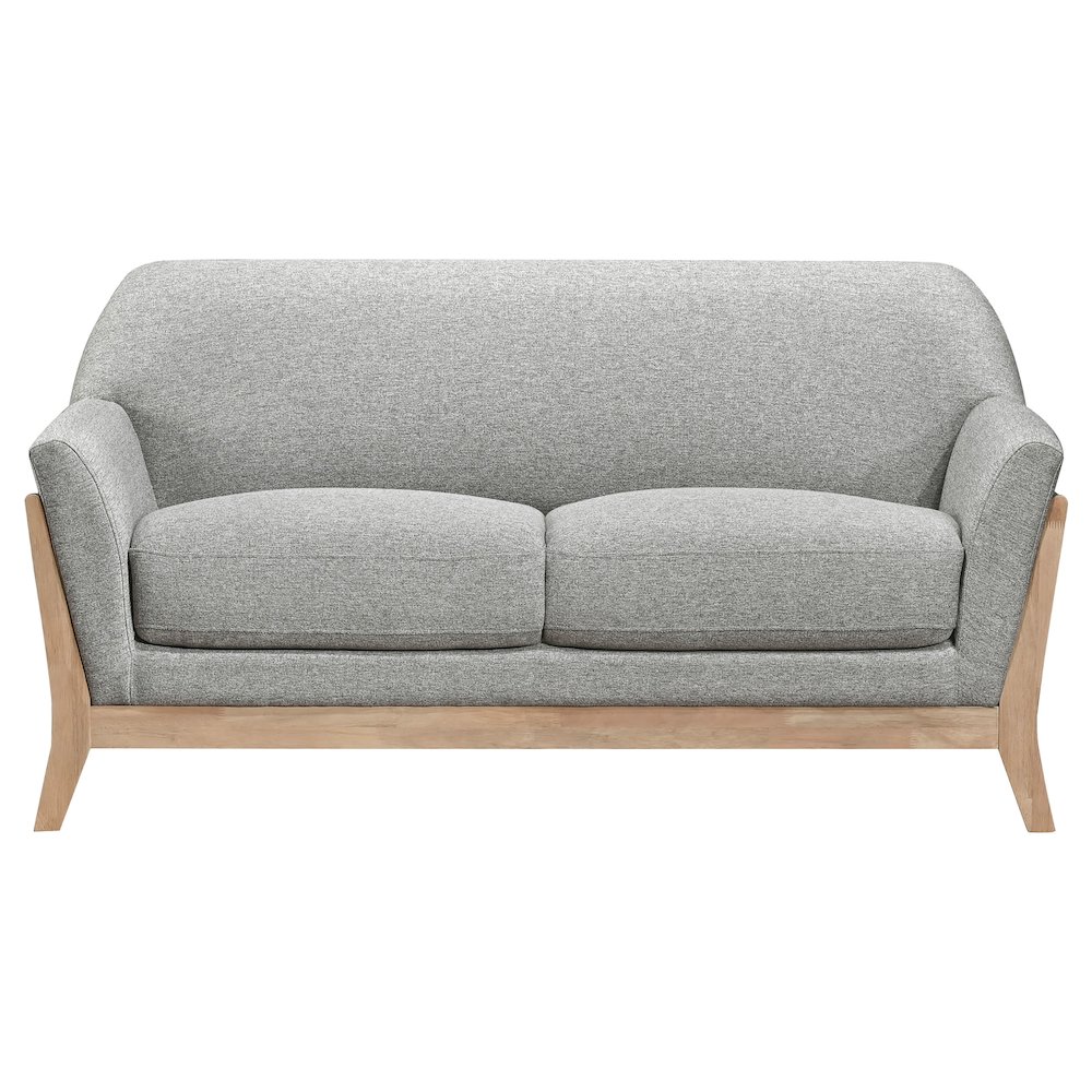 Vaughn Fabric Upholstered Flared Arm Loveseat Grey. Picture 3