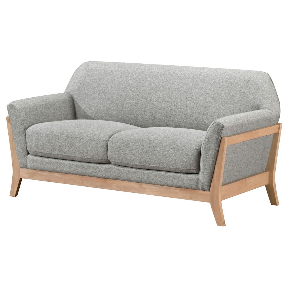 Vaughn Fabric Upholstered Flared Arm Loveseat Grey. Picture 4