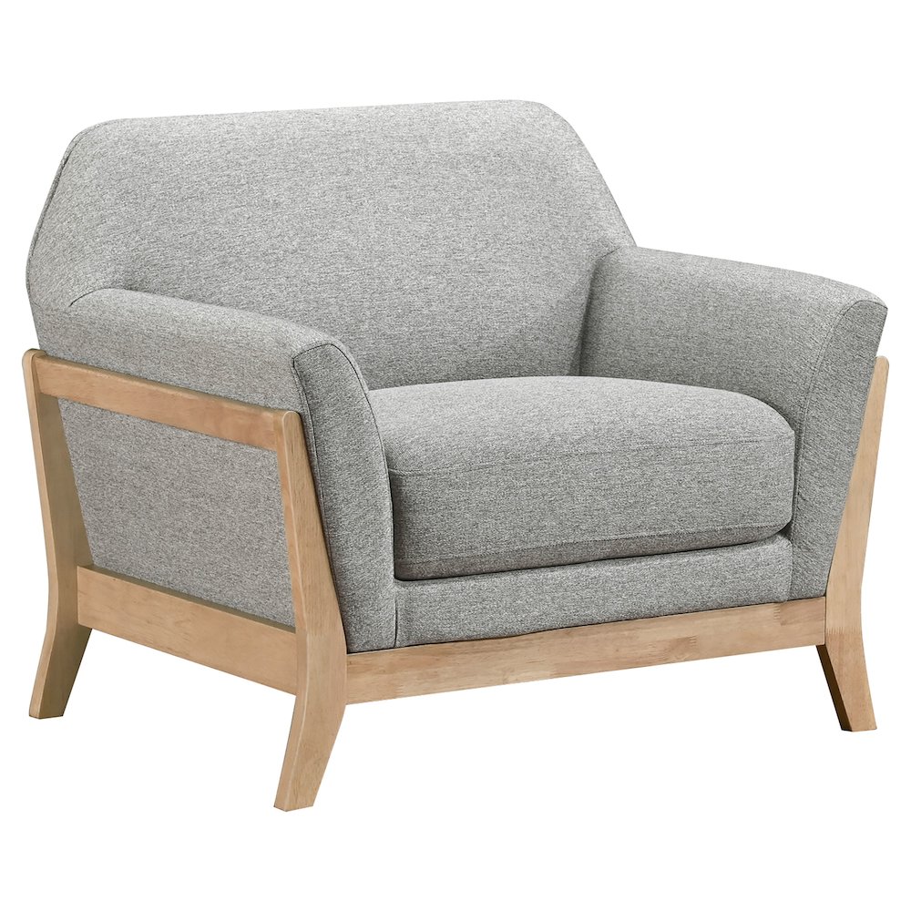 Vaughn Fabric Upholstered Flared Arm Accent Chair Grey. Picture 1