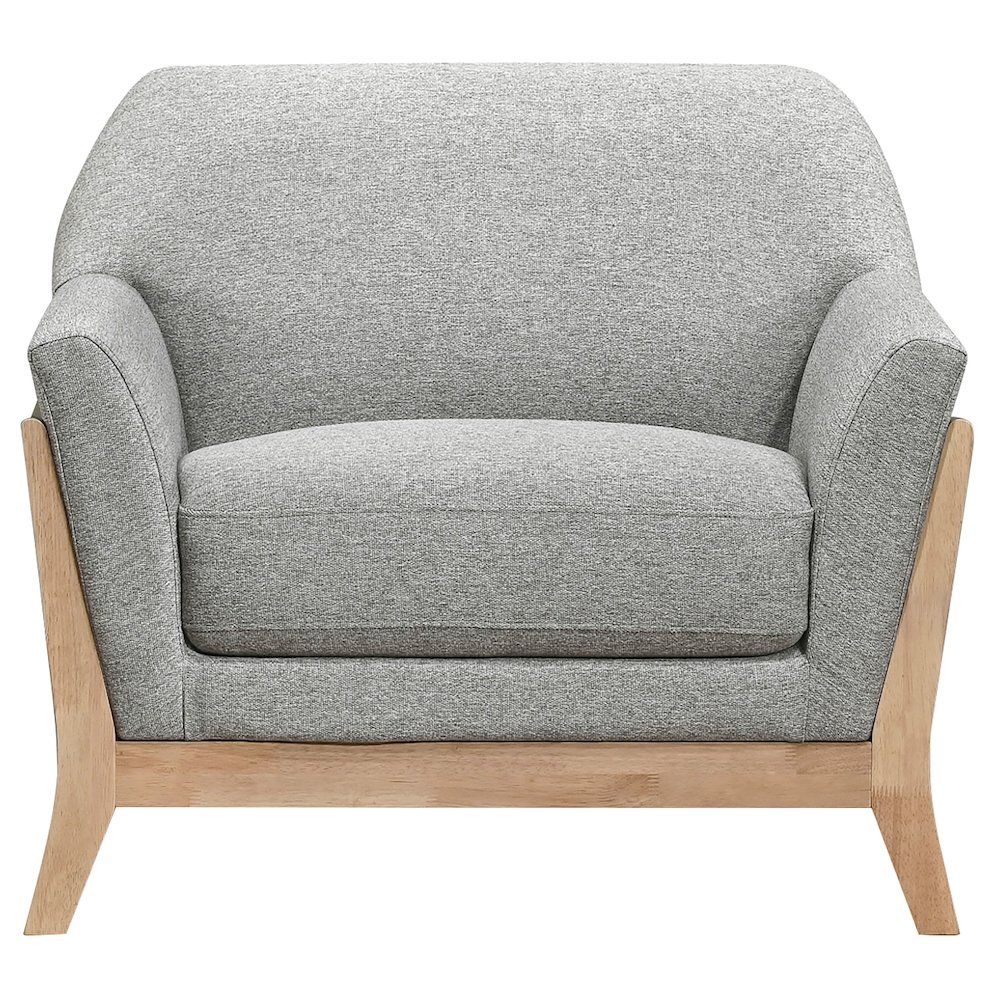 Vaughn Fabric Upholstered Flared Arm Accent Chair Grey. Picture 3
