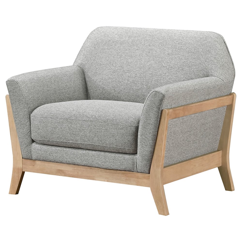 Vaughn Fabric Upholstered Flared Arm Accent Chair Grey. Picture 4