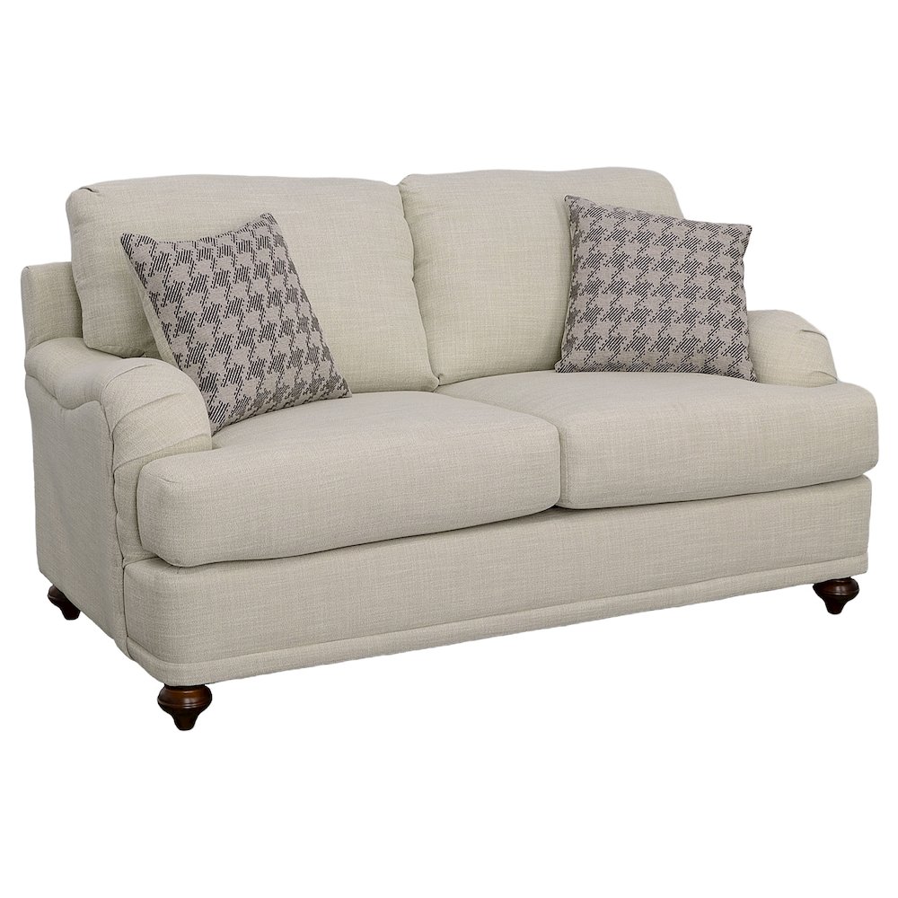 Glenn Upholstered English Arm Loveseat Light Grey and Grey. Picture 3