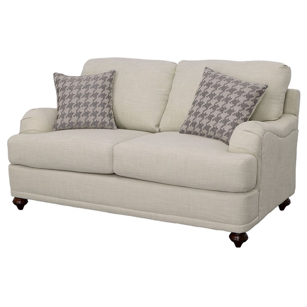 Glenn Upholstered English Arm Loveseat Light Grey and Grey. Picture 5