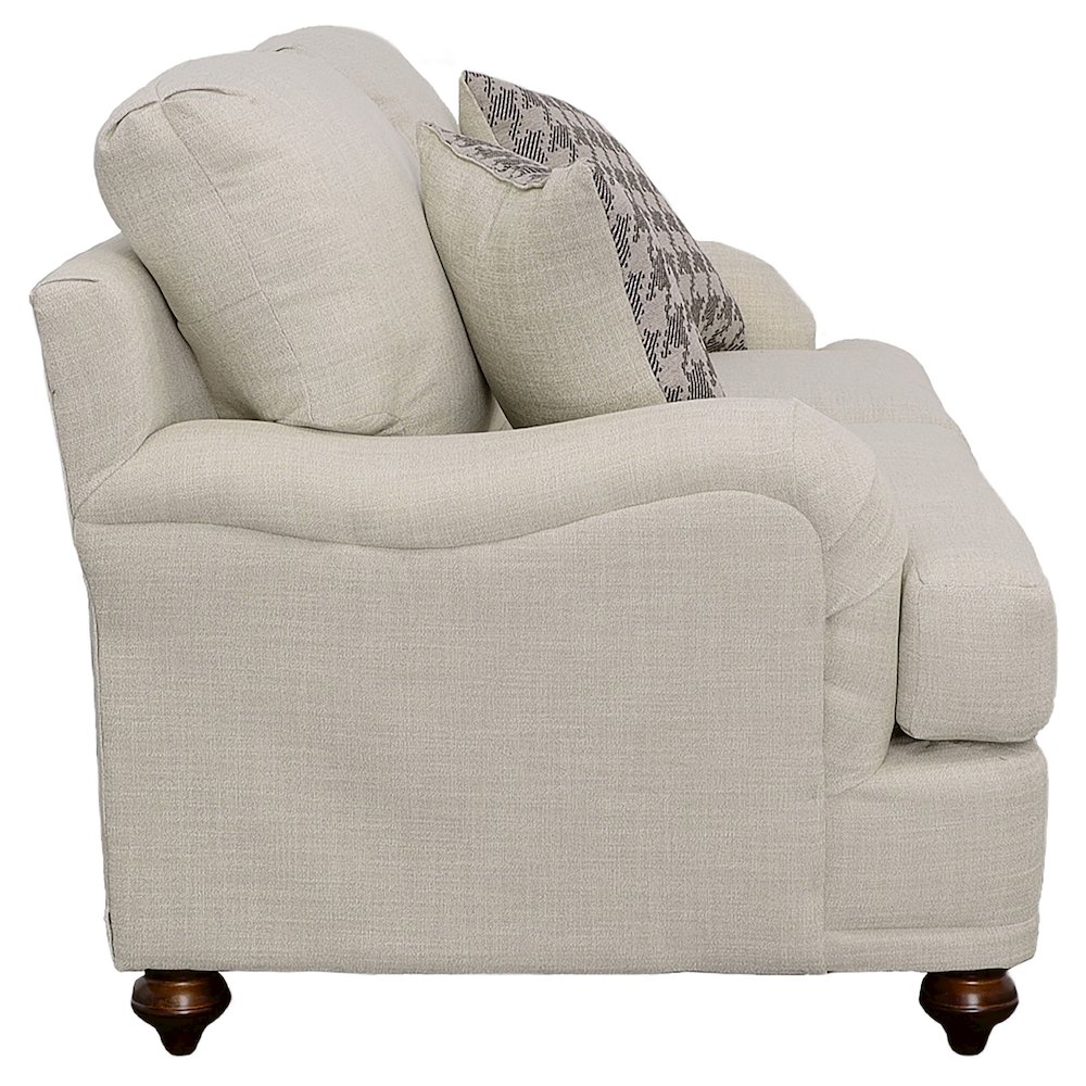 Glenn Upholstered English Arm Loveseat Light Grey and Grey. Picture 6