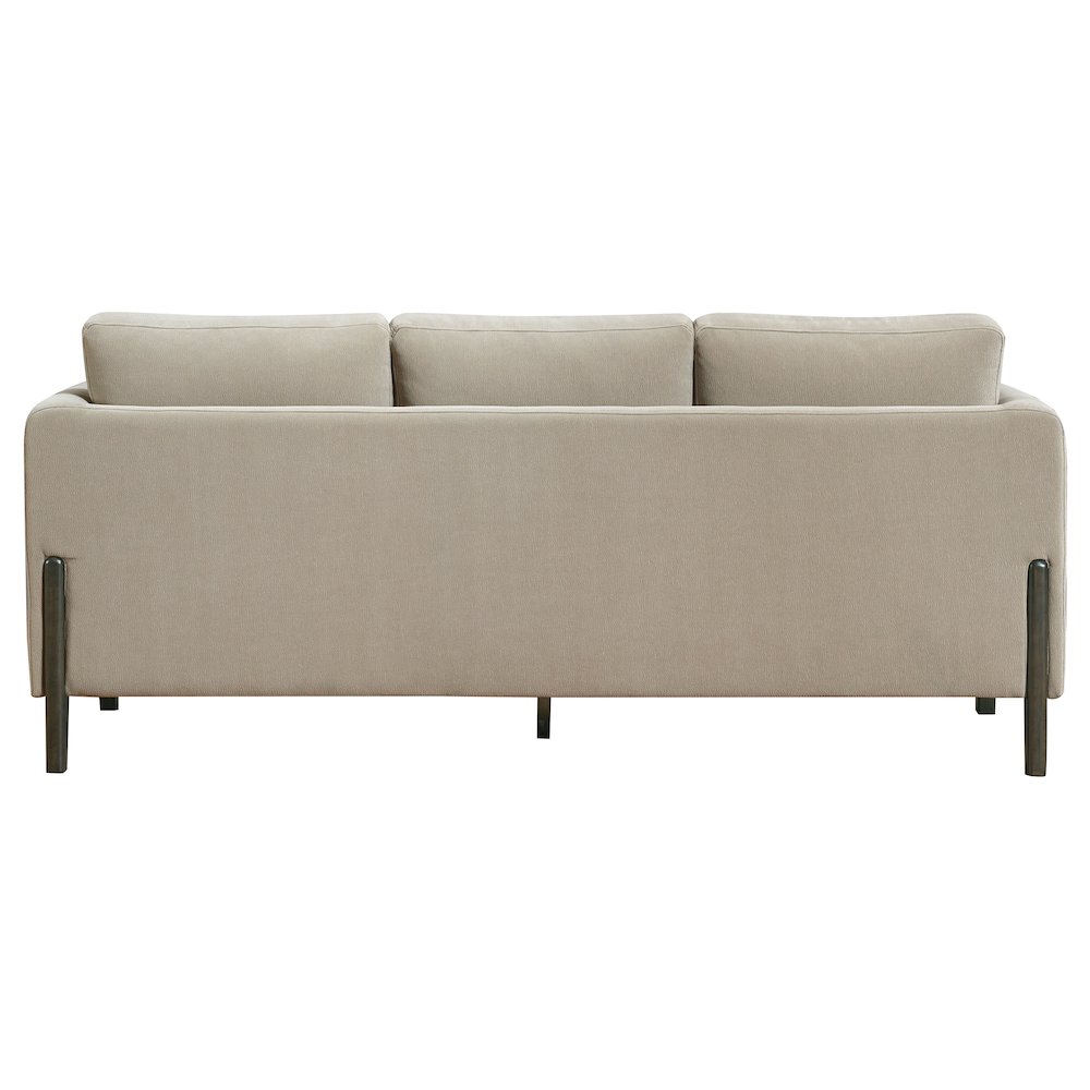 Islington Fabric Upholstered Panel Arm Sofa Taupe. Picture 4