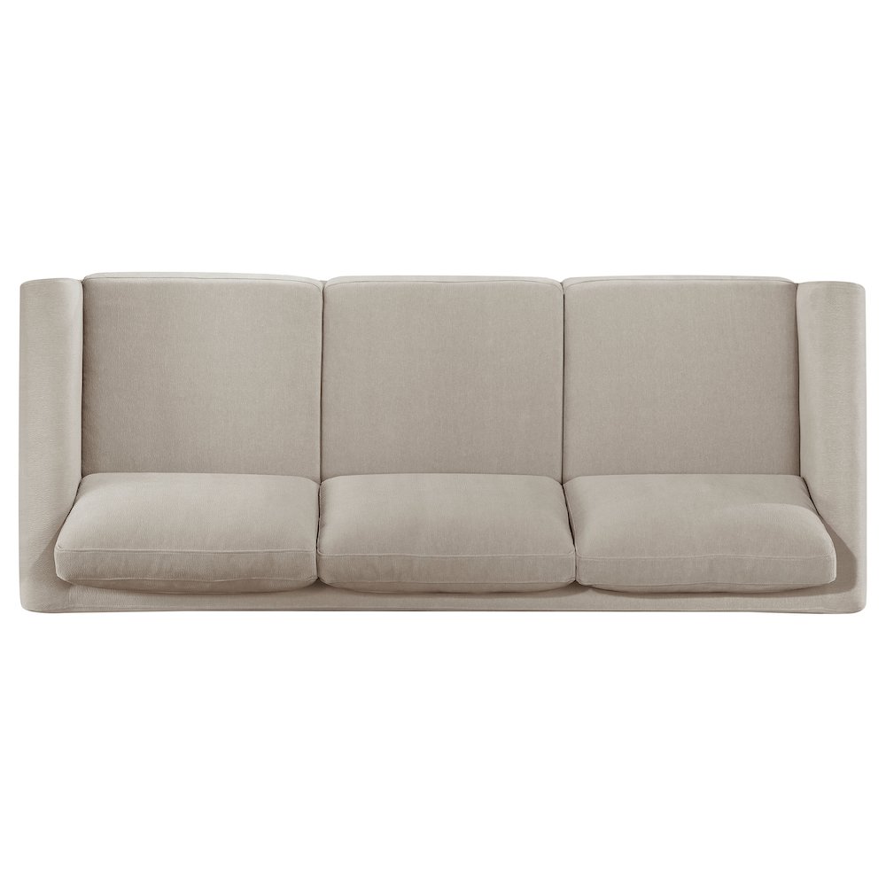 Islington Fabric Upholstered Panel Arm Sofa Taupe. Picture 5