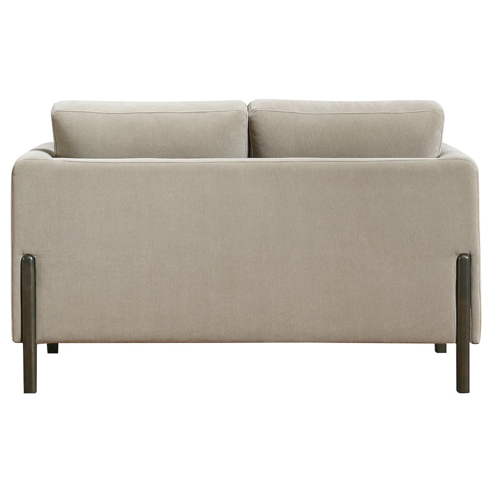 Islington Fabric Upholstered Panel Arm Loveseat Taupe. Picture 4