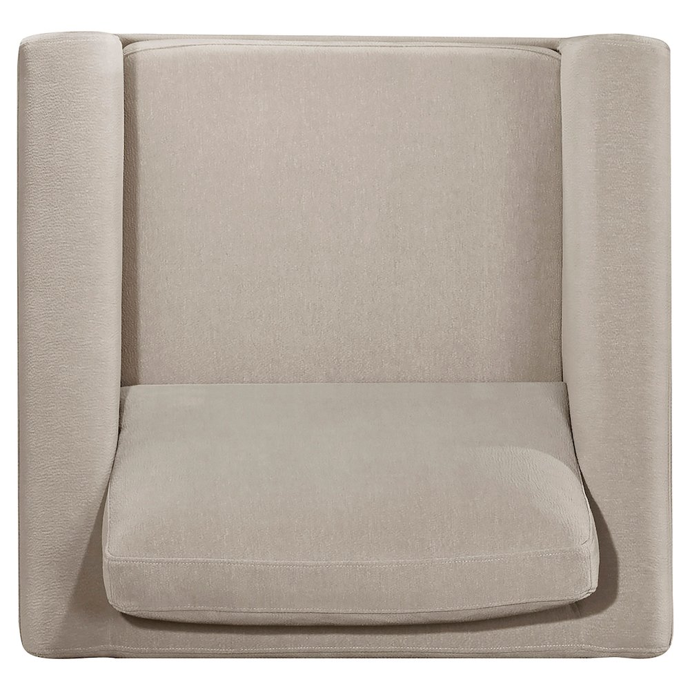Islington Fabric Upholstered Panel Arm Accent Chair Taupe. Picture 5