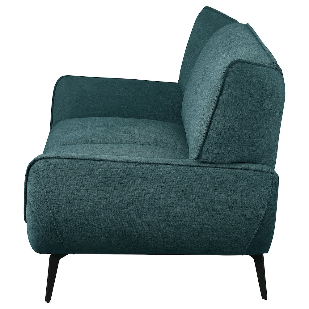 Acton Upholstered Flared Arm Loveseat Teal Blue. Picture 5