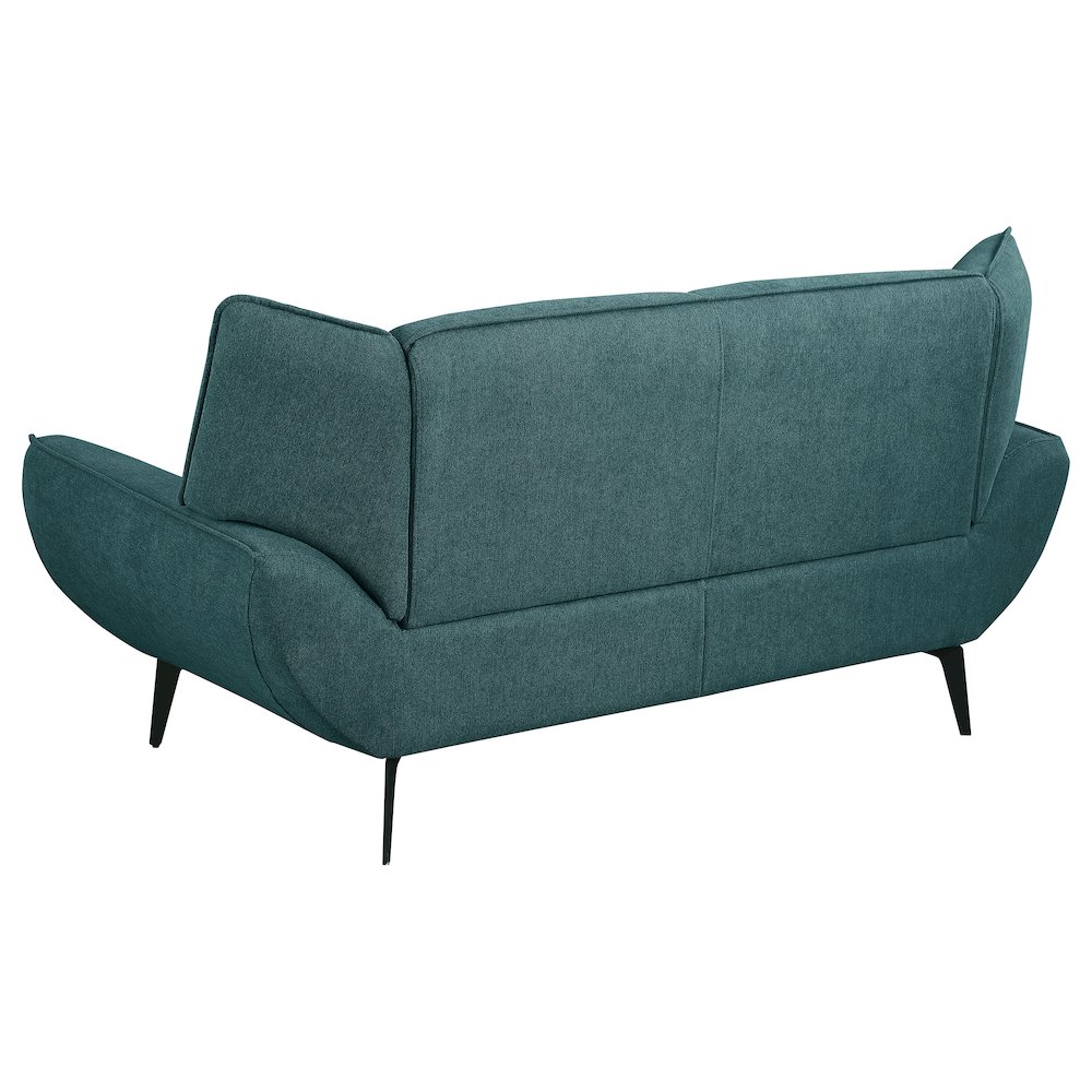 Acton Upholstered Flared Arm Loveseat Teal Blue. Picture 6