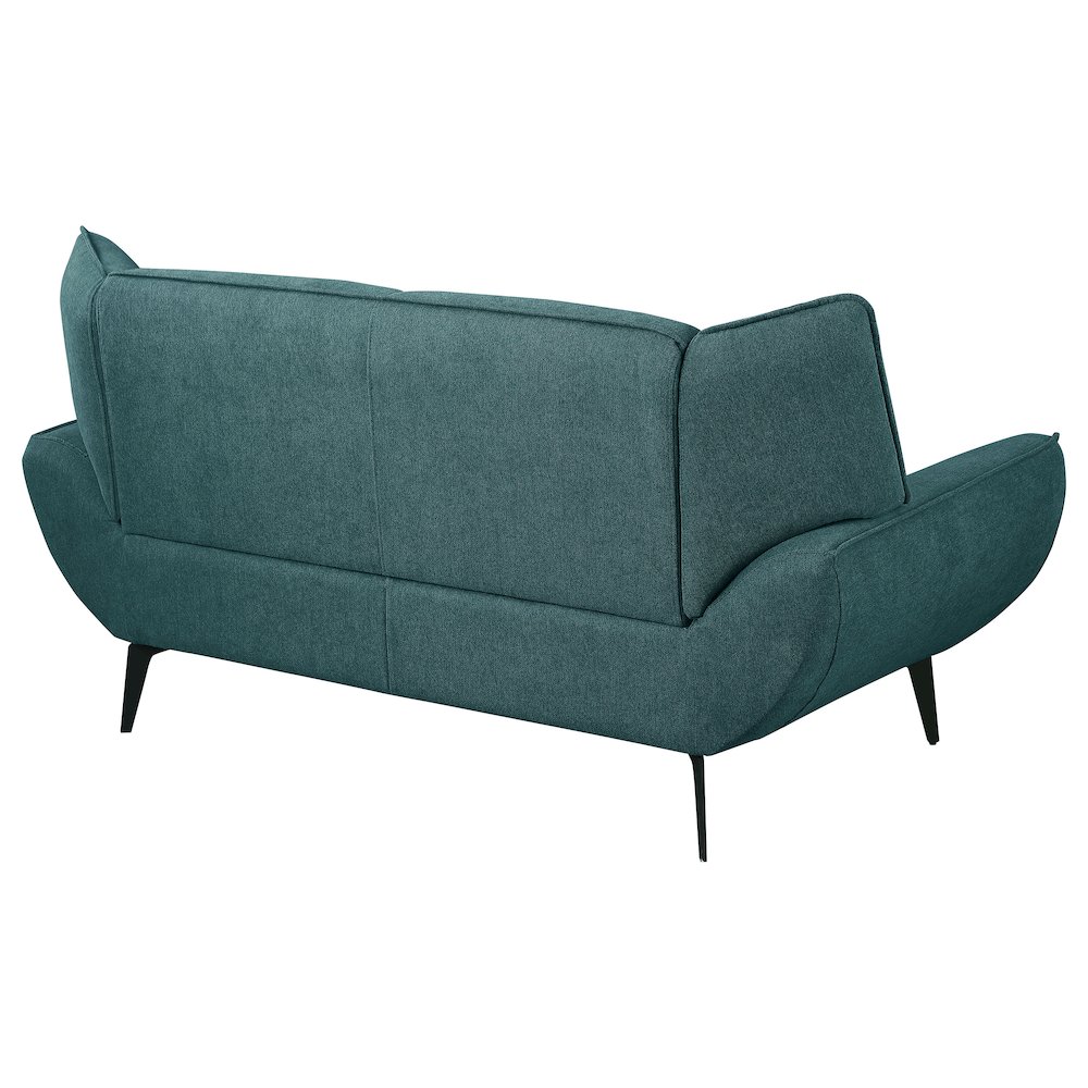 Acton Upholstered Flared Arm Loveseat Teal Blue. Picture 7