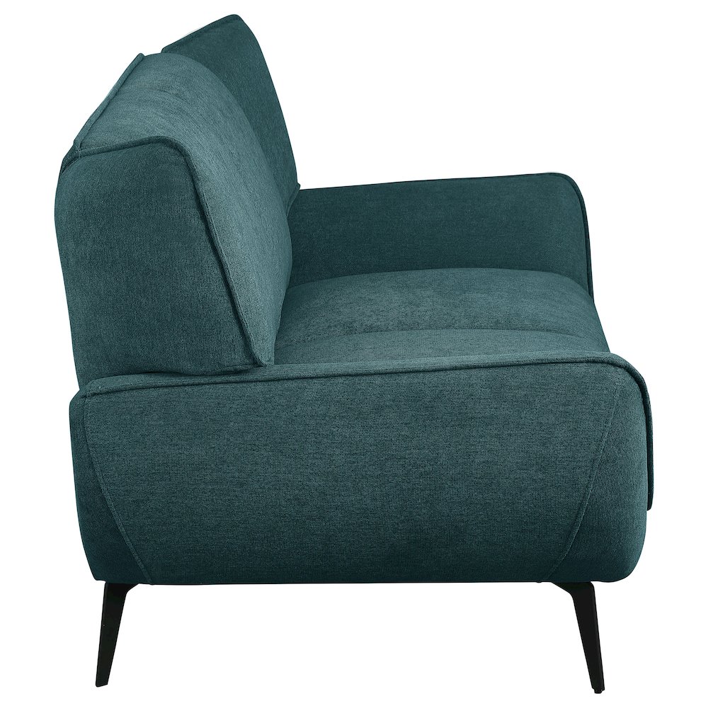 Acton Upholstered Flared Arm Loveseat Teal Blue. Picture 8