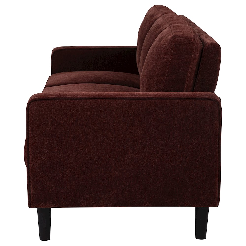 Ruth 77-inch Fabric Upholstered Track Arm Sofa Rust Red. Picture 4