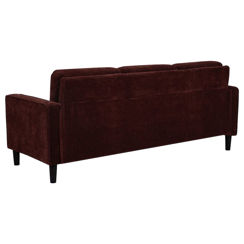Ruth 77-inch Fabric Upholstered Track Arm Sofa Rust Red. Picture 5