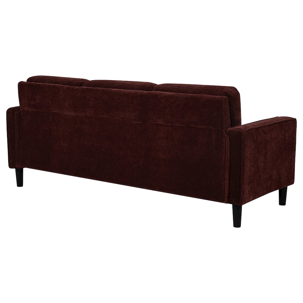 Ruth 77-inch Fabric Upholstered Track Arm Sofa Rust Red. Picture 6