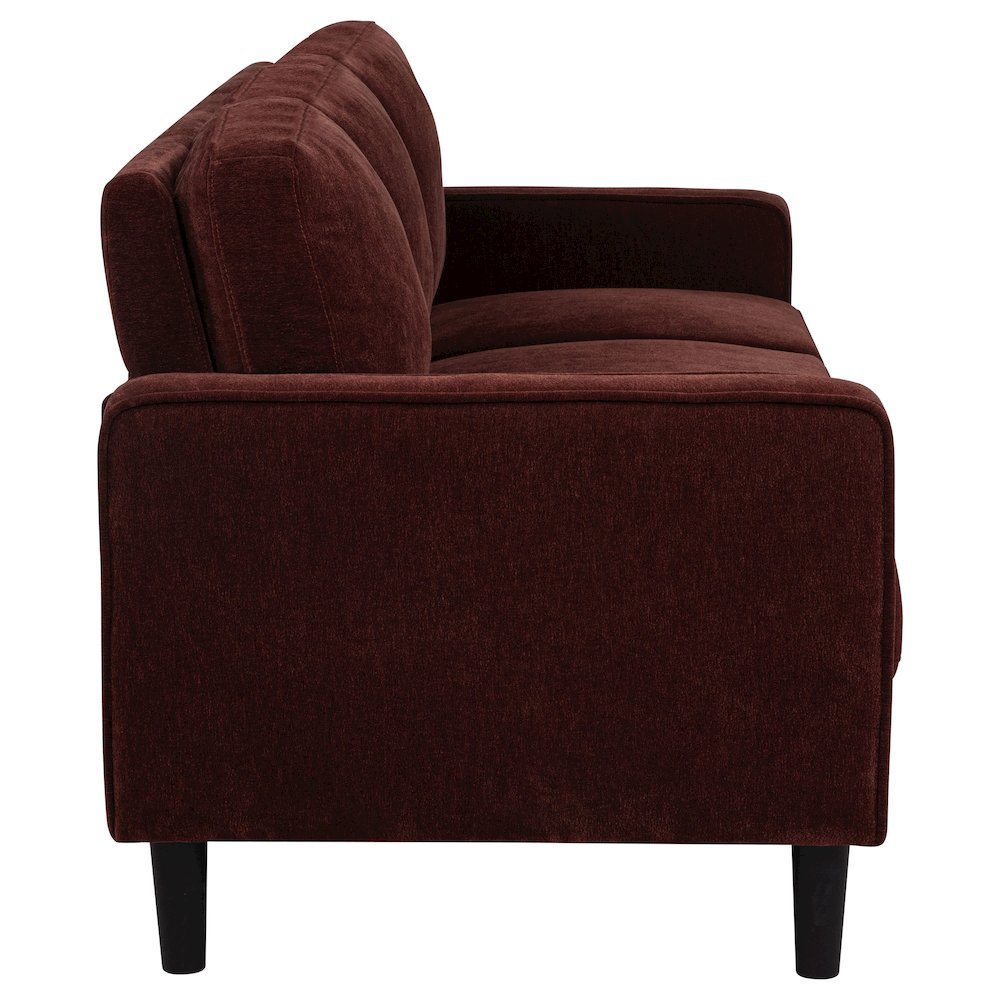Ruth 77-inch Fabric Upholstered Track Arm Sofa Rust Red. Picture 7