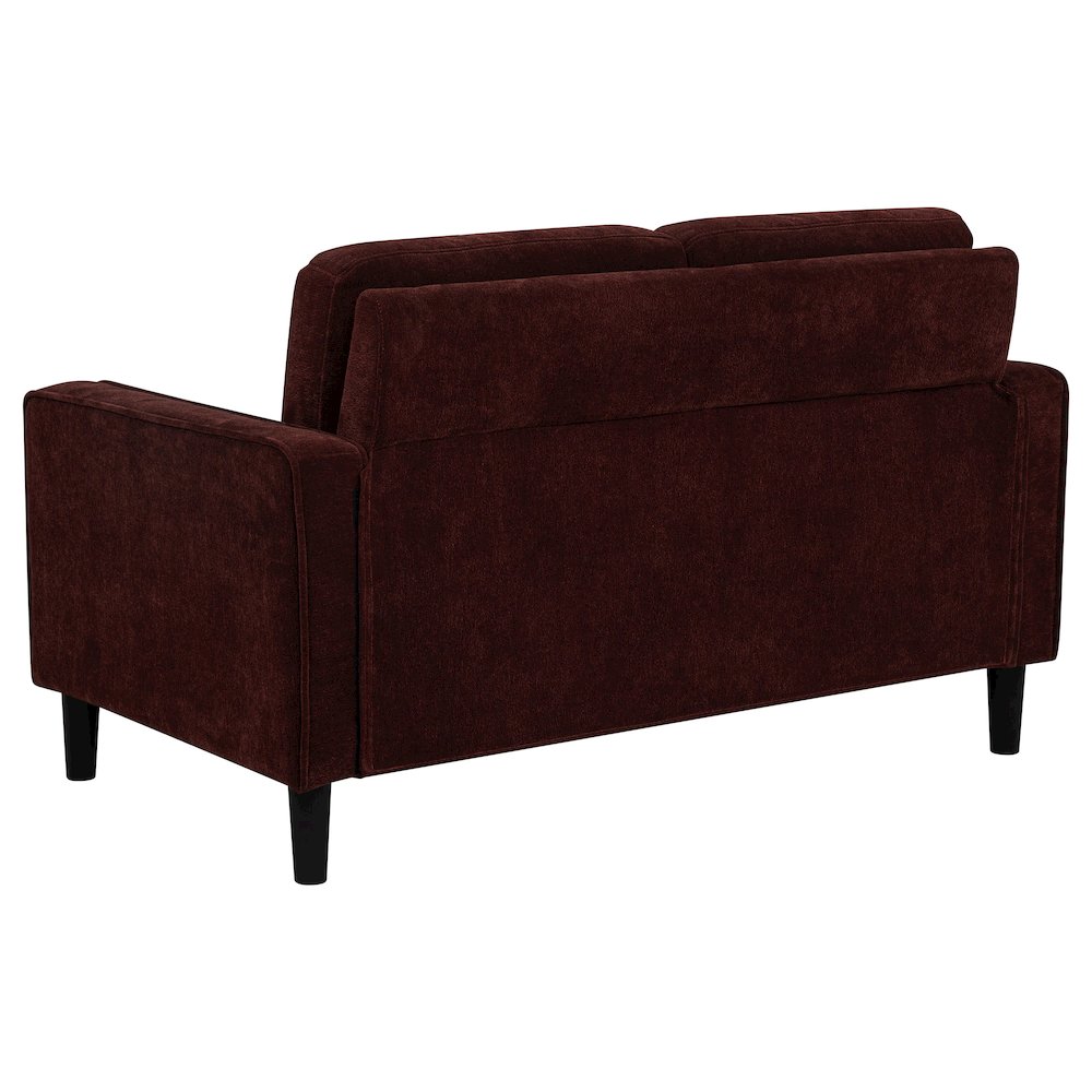 Ruth Fabric Upholstered Track Arm Loveseat Rust Red. Picture 5