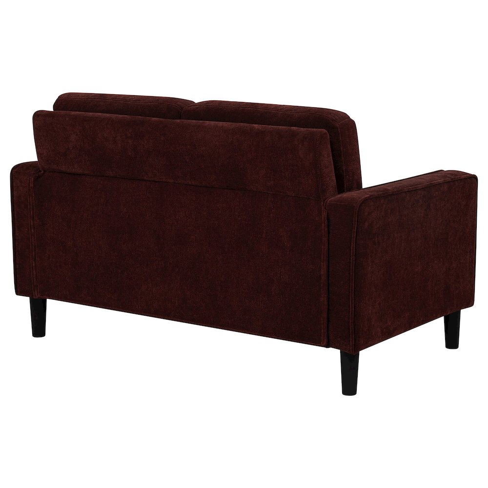 Ruth Fabric Upholstered Track Arm Loveseat Rust Red. Picture 6