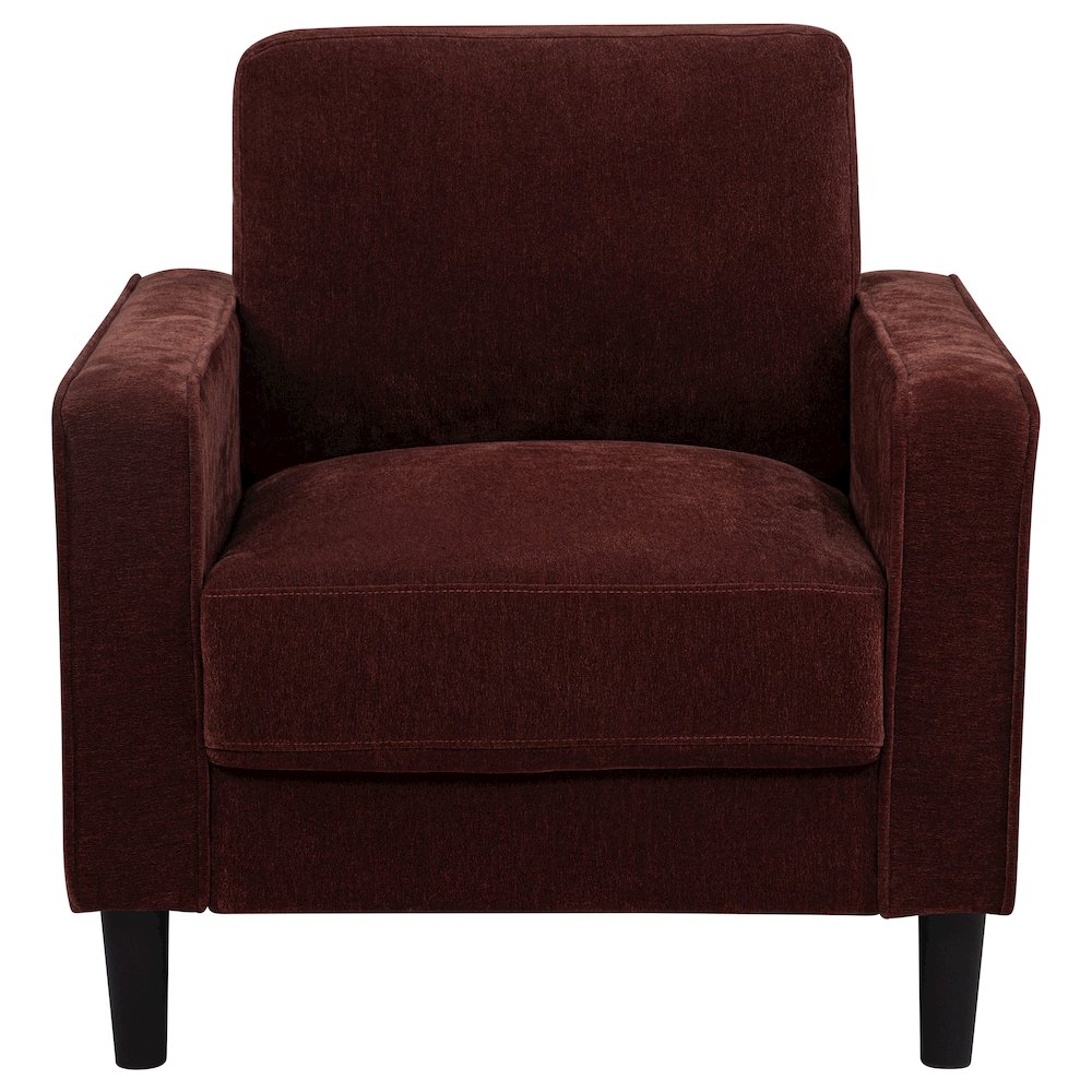 Ruth Fabric Upholstered Track Arm Accent Chair Rust Red. Picture 2