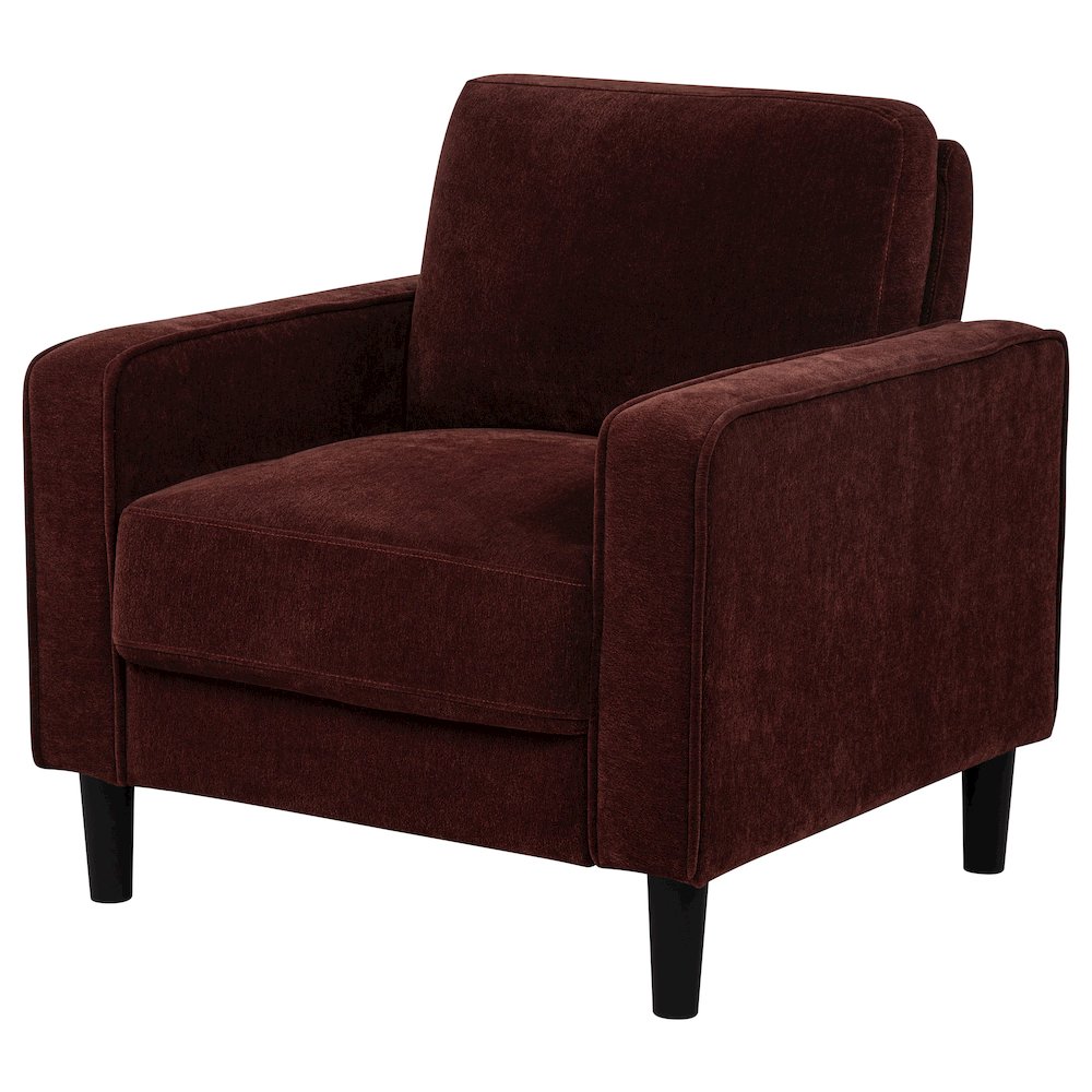 Ruth Fabric Upholstered Track Arm Accent Chair Rust Red. Picture 3