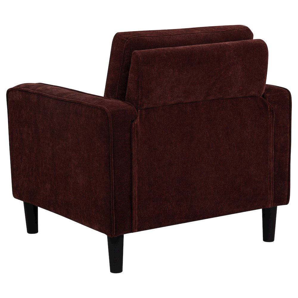 Ruth Fabric Upholstered Track Arm Accent Chair Rust Red. Picture 5