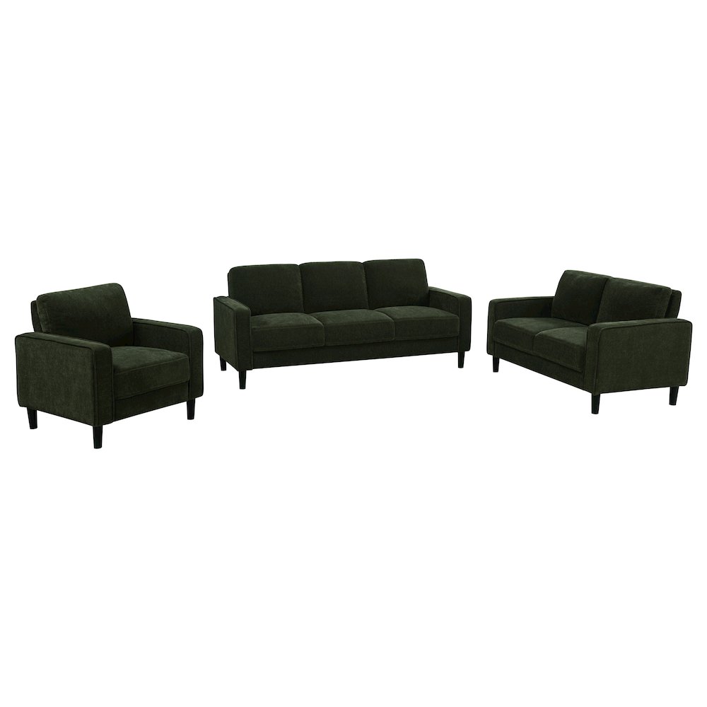 Ruth 3-piece Fabric Upholstered Track Arm Sofa Matcha Green. Picture 1