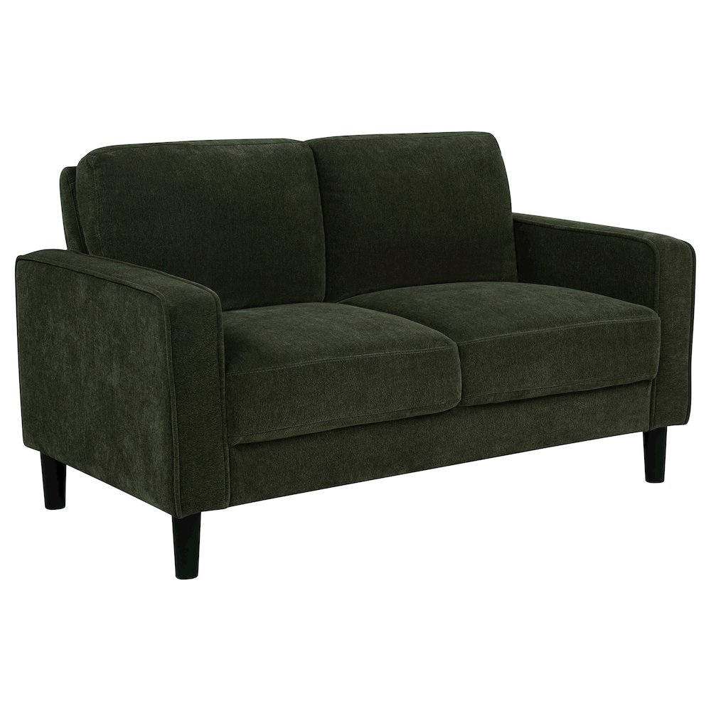 Ruth Fabric Upholstered Track Arm Loveseat Matcha Green. Picture 1
