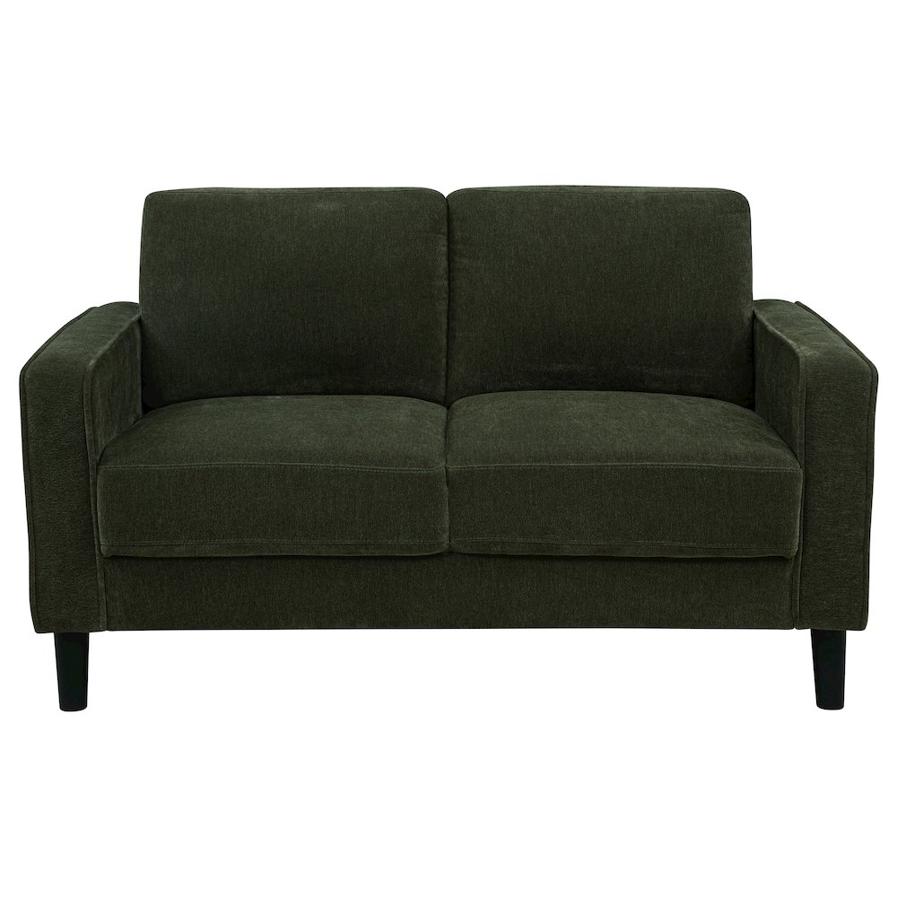 Ruth Fabric Upholstered Track Arm Loveseat Matcha Green. Picture 2