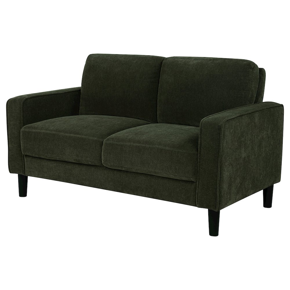 Ruth Fabric Upholstered Track Arm Loveseat Matcha Green. Picture 3