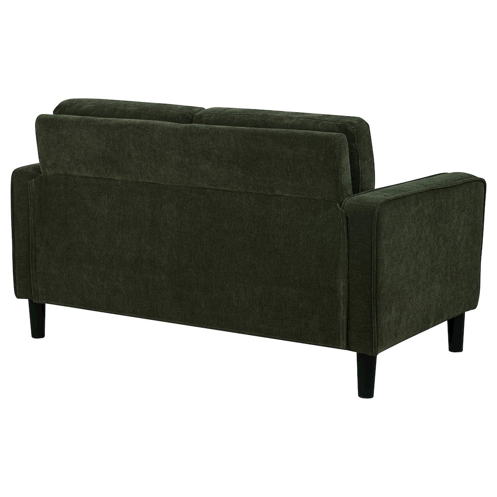 Ruth Fabric Upholstered Track Arm Loveseat Matcha Green. Picture 6