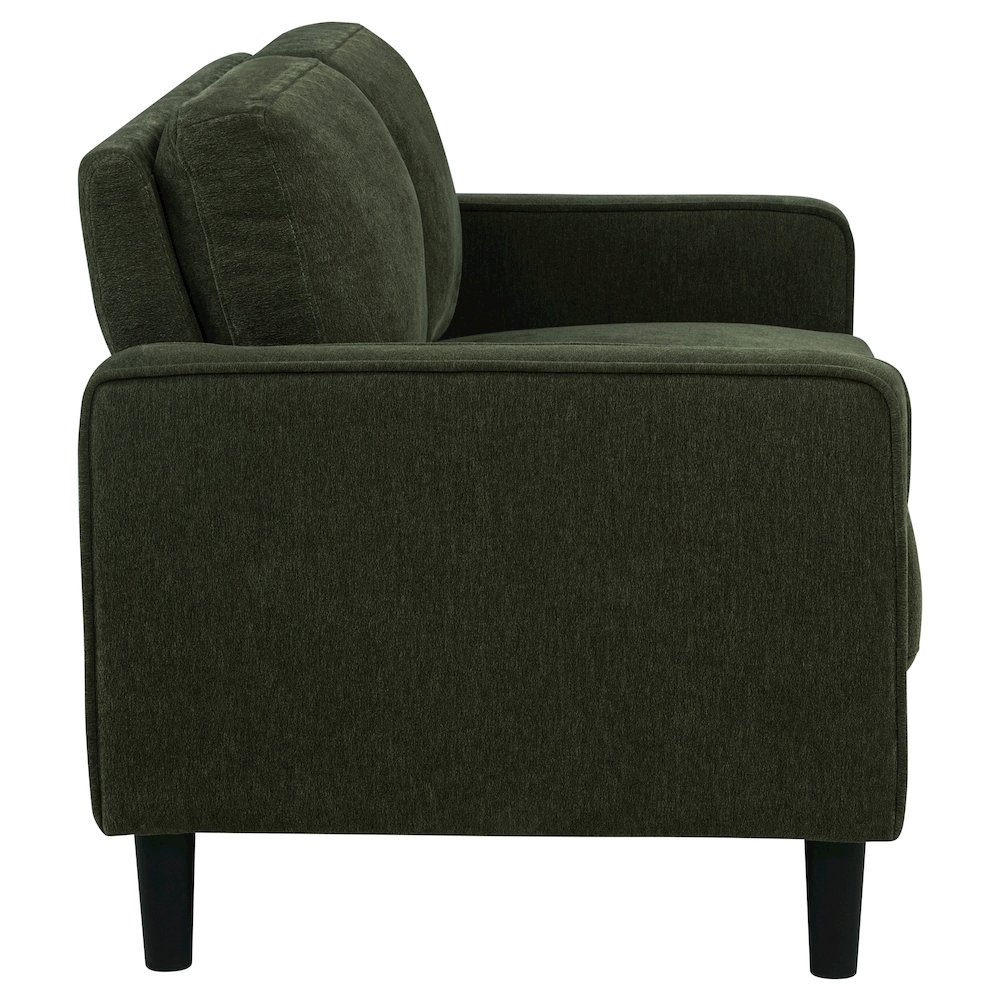 Ruth Fabric Upholstered Track Arm Loveseat Matcha Green. Picture 7