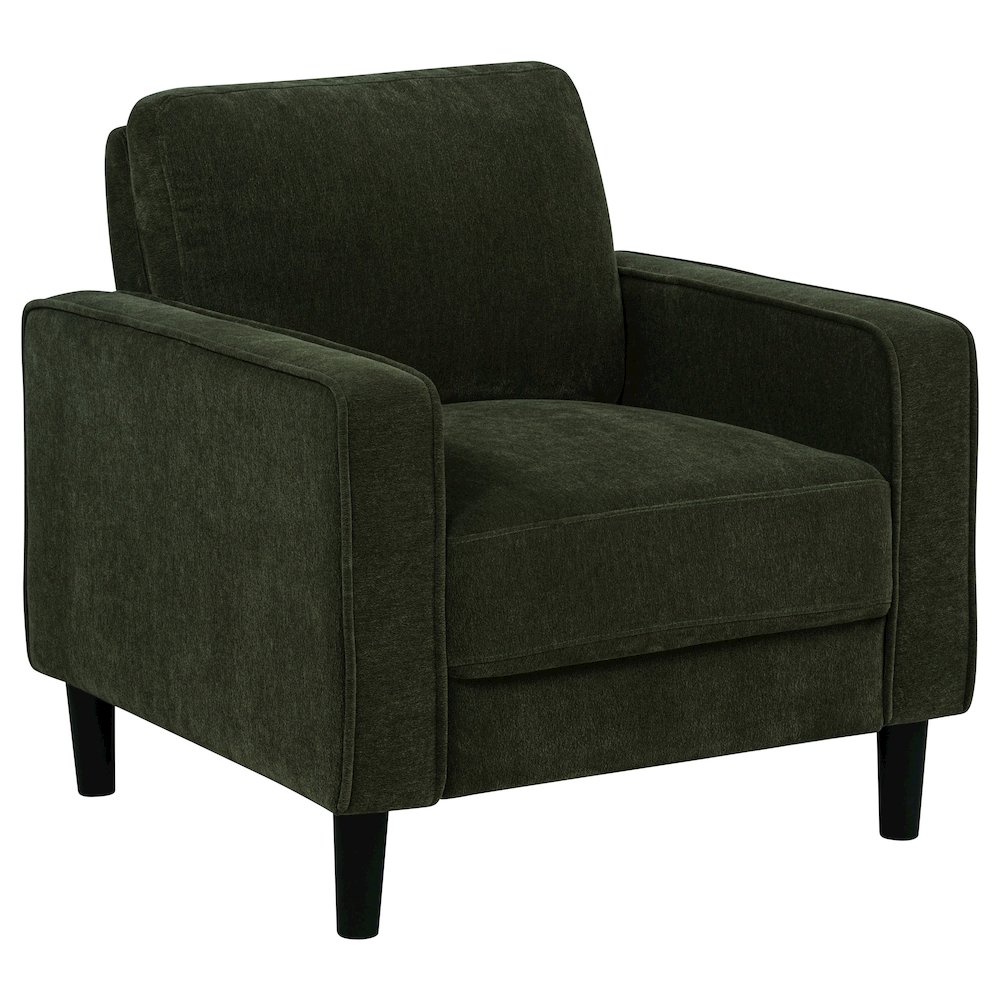 Ruth Fabric Upholstered Track Arm Accent Chair Matcha Green. Picture 1