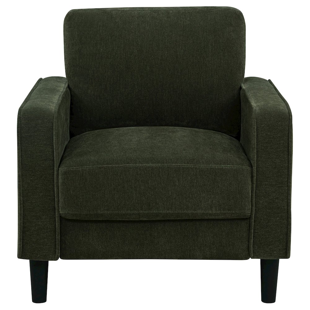Ruth Fabric Upholstered Track Arm Accent Chair Matcha Green. Picture 2