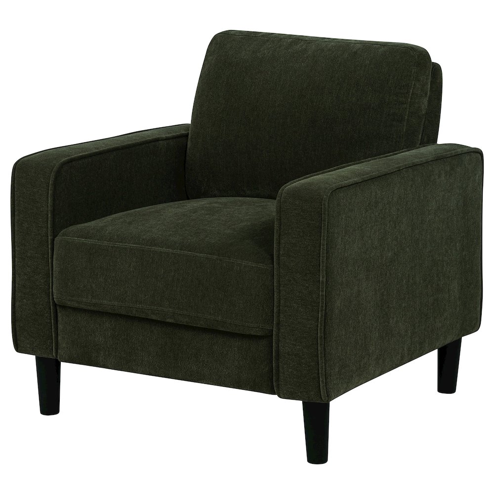 Ruth Fabric Upholstered Track Arm Accent Chair Matcha Green. Picture 3