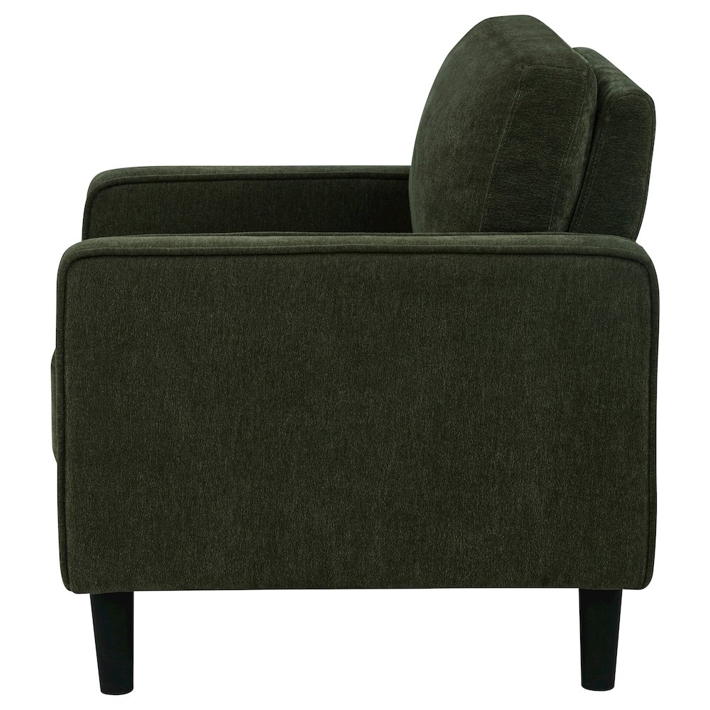 Ruth Fabric Upholstered Track Arm Accent Chair Matcha Green. Picture 4