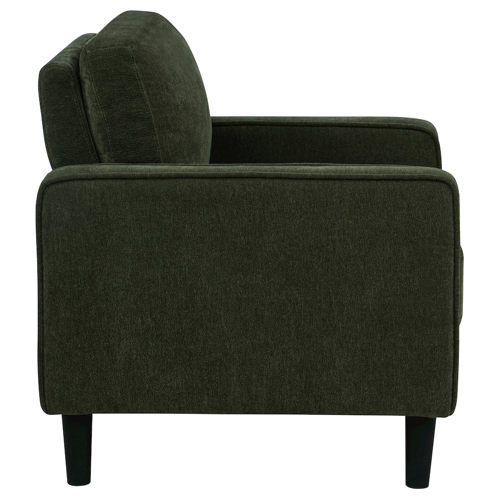 Ruth Fabric Upholstered Track Arm Accent Chair Matcha Green. Picture 7