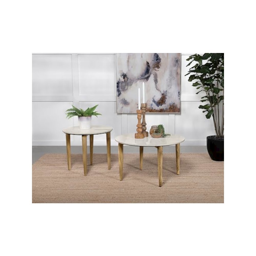 Aldis 2-piece Coffee and End Table Set White. Picture 2