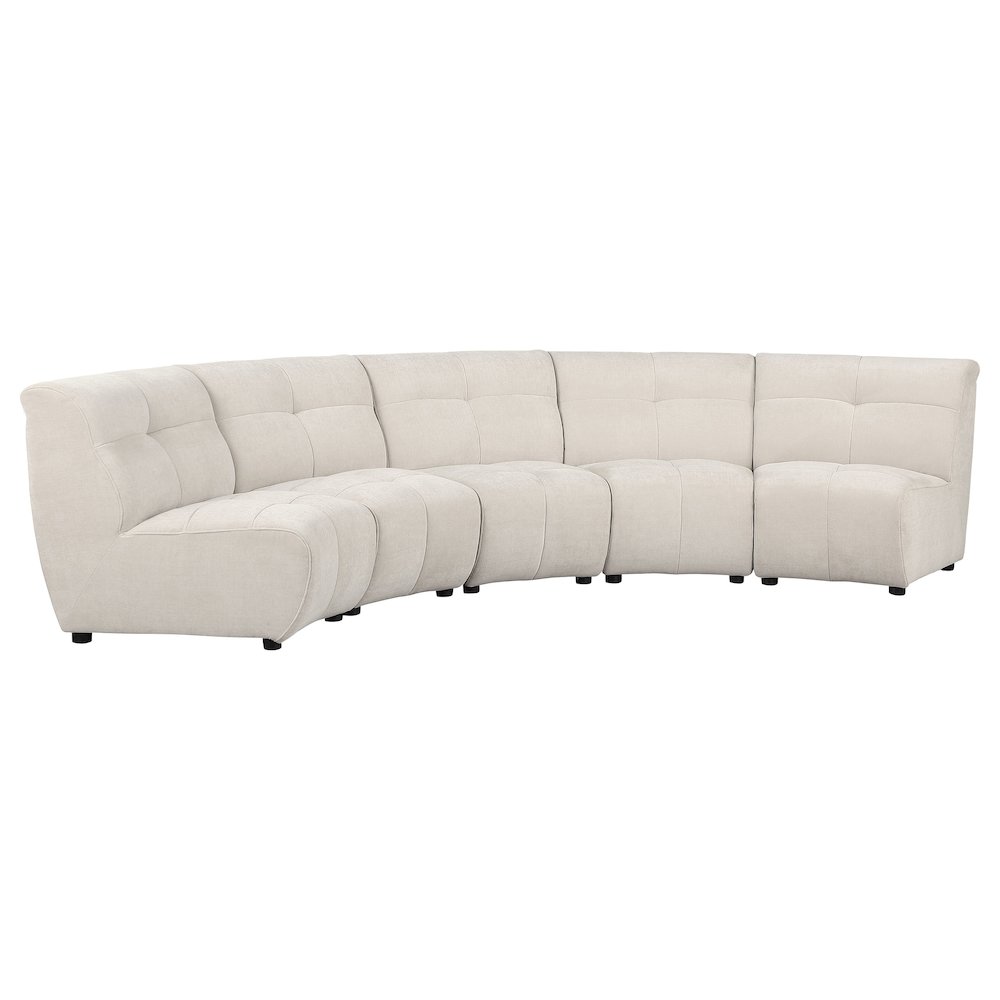 Charlotte 5-piece Upholstered Modular Sectional Sofa Ivory. Picture 1