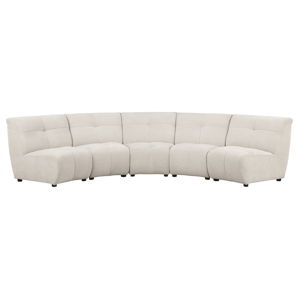 Charlotte 5-piece Upholstered Modular Sectional Sofa Ivory. Picture 3