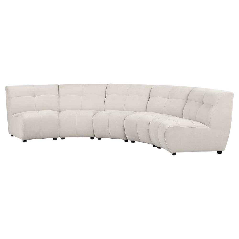 Charlotte 5-piece Upholstered Modular Sectional Sofa Ivory. Picture 4