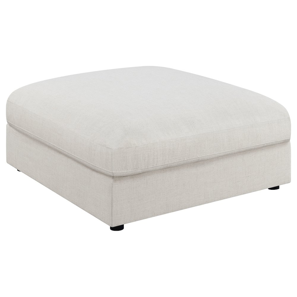 Serene Square Upholstered Ottoman Beige. Picture 1