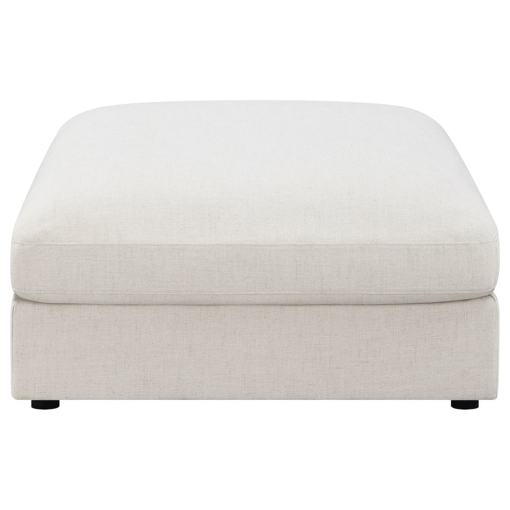 Serene Square Upholstered Ottoman Beige. Picture 3
