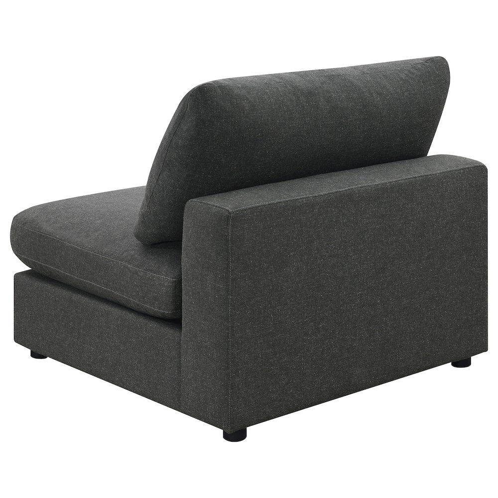 Serene Upholstered Armless Chair Charcoal. Picture 6