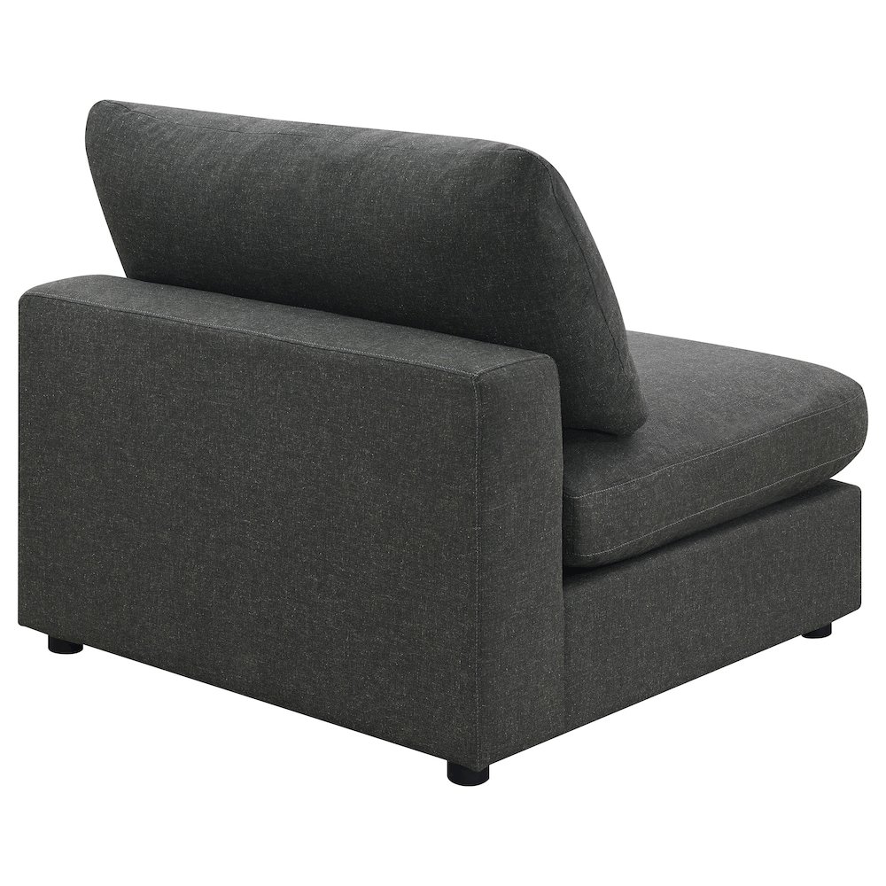 Serene Upholstered Armless Chair Charcoal. Picture 7