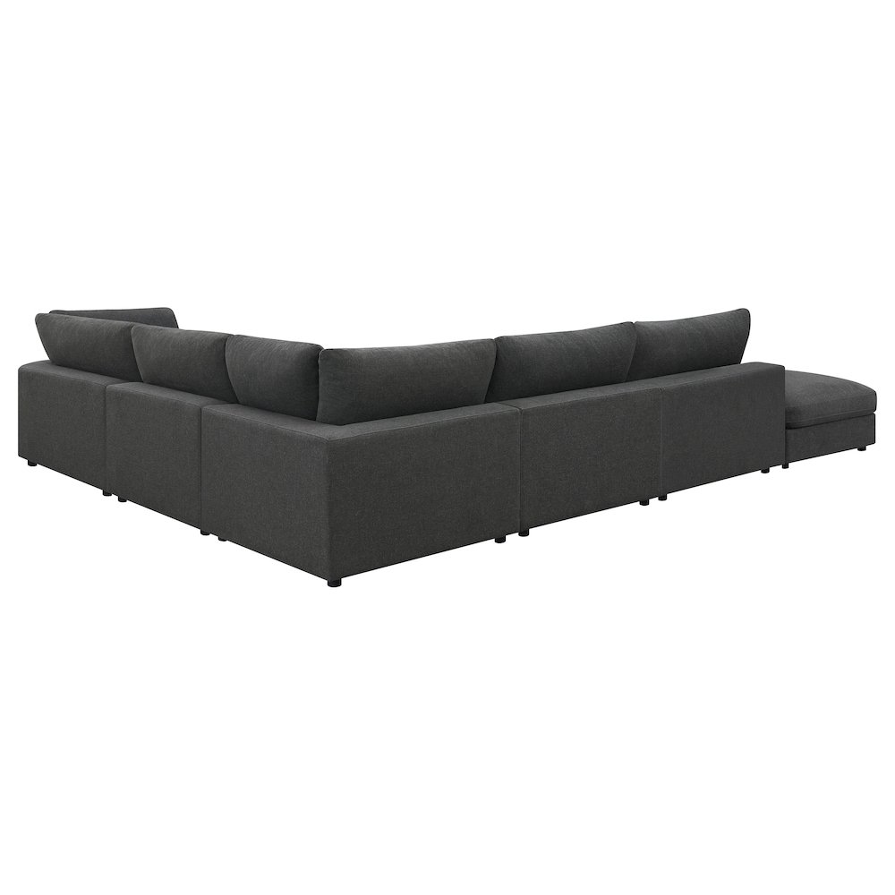 Serene 6-piece Upholstered Modular Sectional Sofa Charcoal. Picture 4
