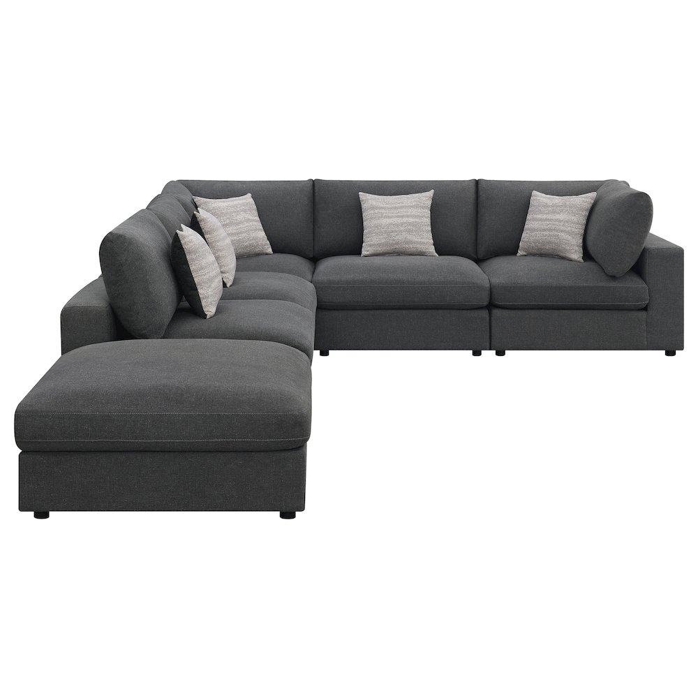 Serene 6-piece Upholstered Modular Sectional Sofa Charcoal. Picture 5