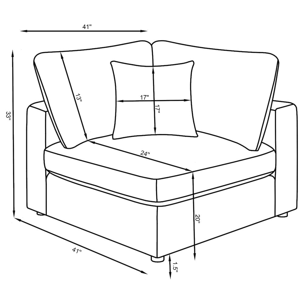 Serene 6-piece Upholstered Modular Sectional Sofa Charcoal. Picture 16