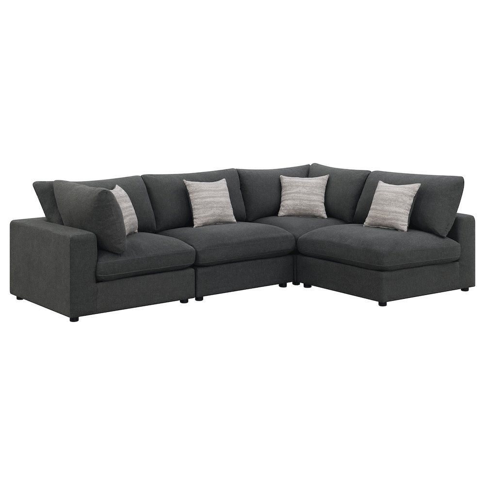 Serene 4-piece Upholstered Modular Sectional Sofa Charcoal. Picture 1